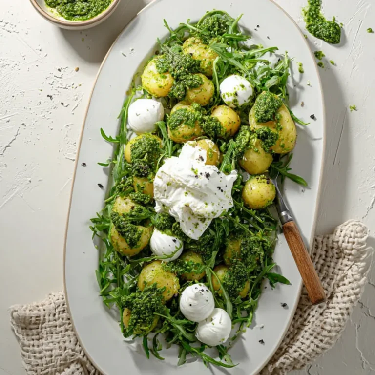 Kartoffelsalat mit Pesto und Burrata