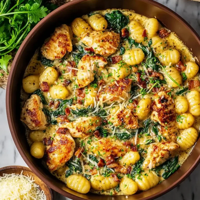 Knoblauch Hähnchen Gnocchi aus der Pfanne