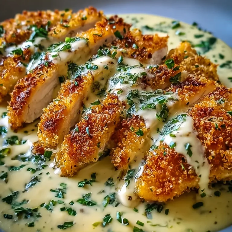 Knuspriges Parmesan Hähnchen mit cremiger Knoblauchsauce