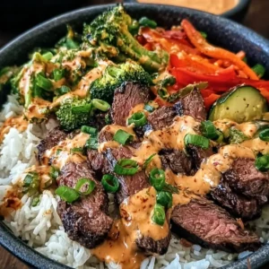 Koreanische BBQ Steak Bowl mit würziger Sauce