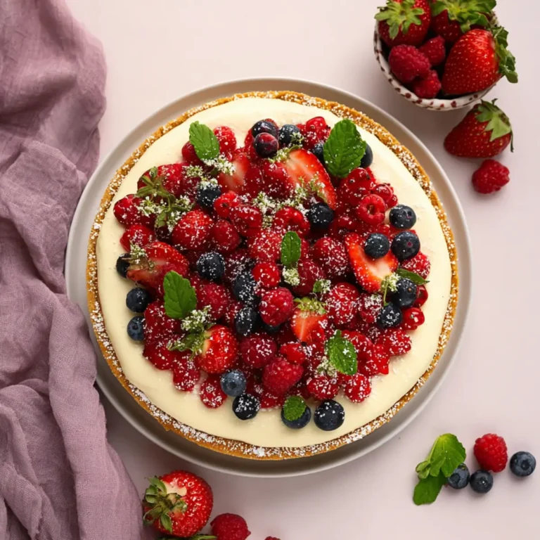 Mandelboden mit Mascarponecreme und frischen Beeren