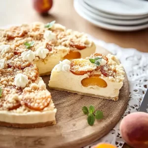 Marillentarte mit Kokos und Streuseln