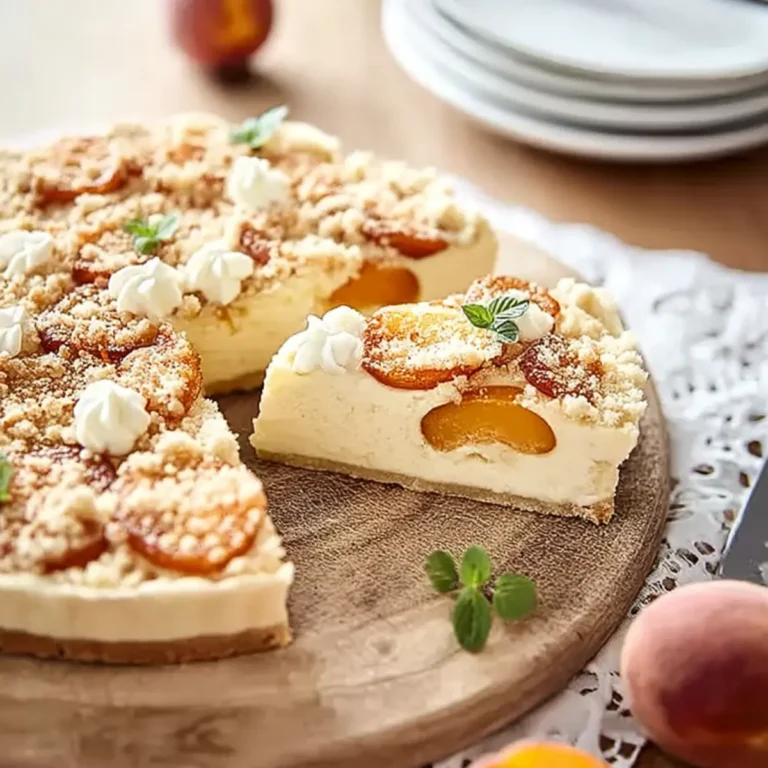 Marillentarte mit Kokos und Streuseln