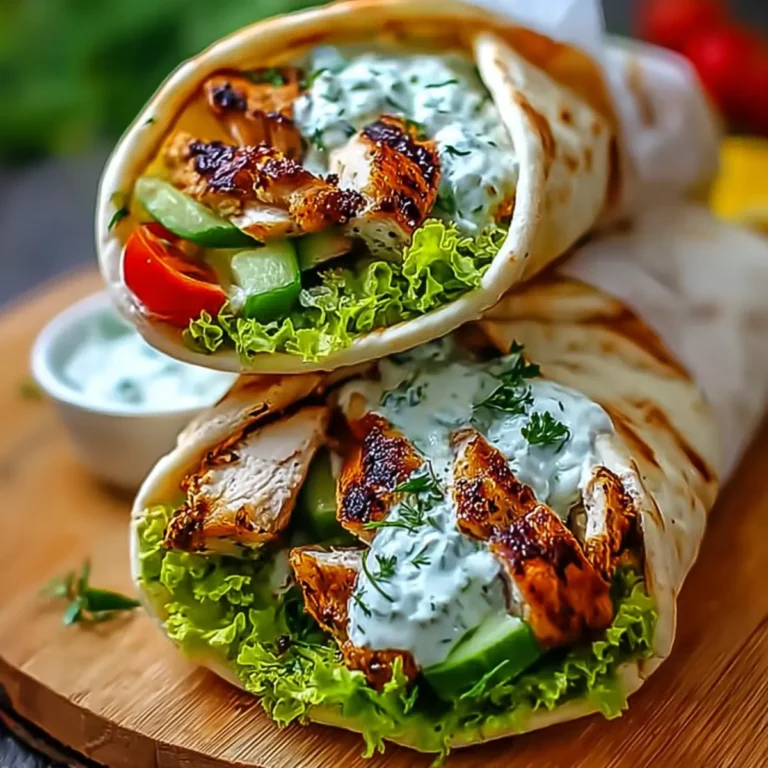 Mediterranes Hähnchen Gyros mit Feta Tzatziki