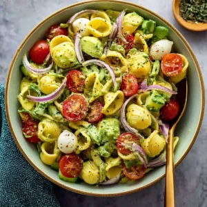 Milchfreier Avocado Nudelsalat