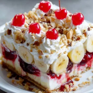 No Bake Banana Split Kuchen