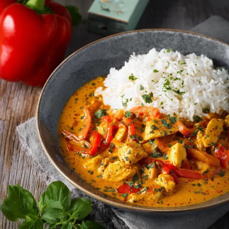 Paprika Hähnchen Geschnetzeltes mit Kokos