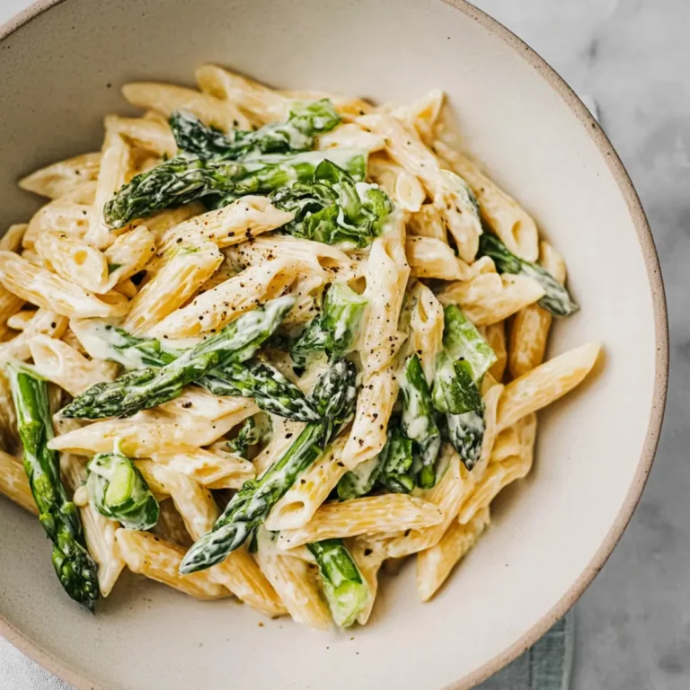 Pasta mit grünem Spargel Alfredo Art