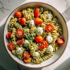 Pesto Nudelsalat mit Kirschtomaten