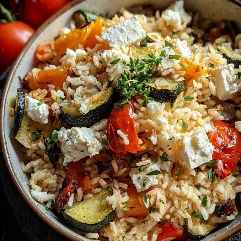 Reis aus dem Ofen mit Feta und Gemüse