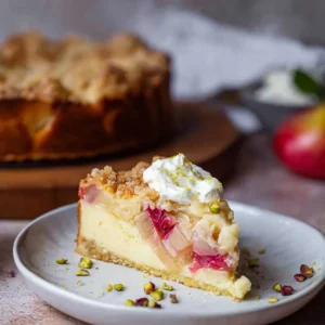 Rhabarber Käsekuchen mit Streuseln