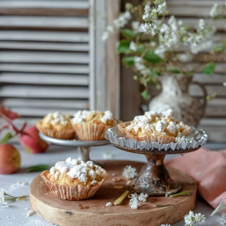 Rhabarber Muffins mit Vanillestreuseln