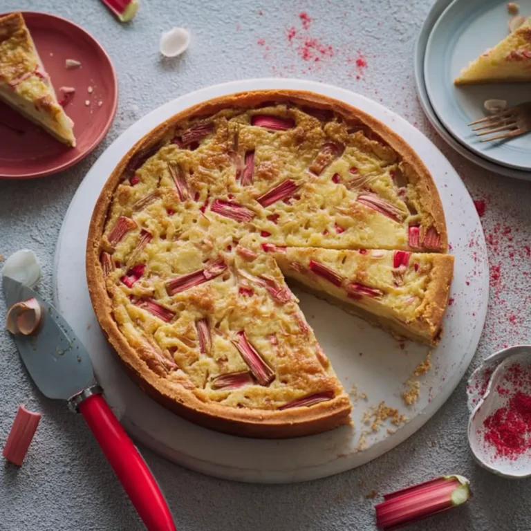 Rhabarberkuchen mit Pudding