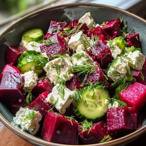 Rote Bete Salat mit Feta und Gurken