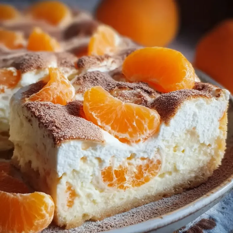Schmandkuchen vom Blech mit Mandarinen