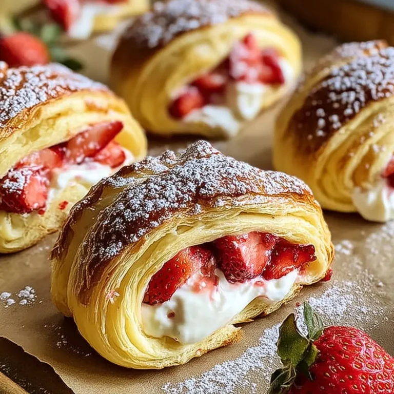 Süße Erdbeer Käsekuchen Rollen