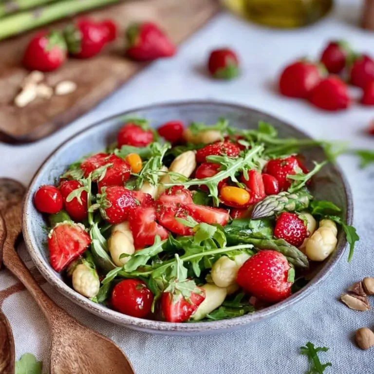 Spargelsalat mit Erdbeeren & Rucola