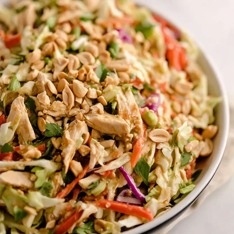 Thai Hähnchen Crunch Slaw Salat mit Erdnuss