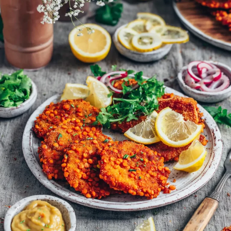 Vegane Schnitzel aus roten Linsen