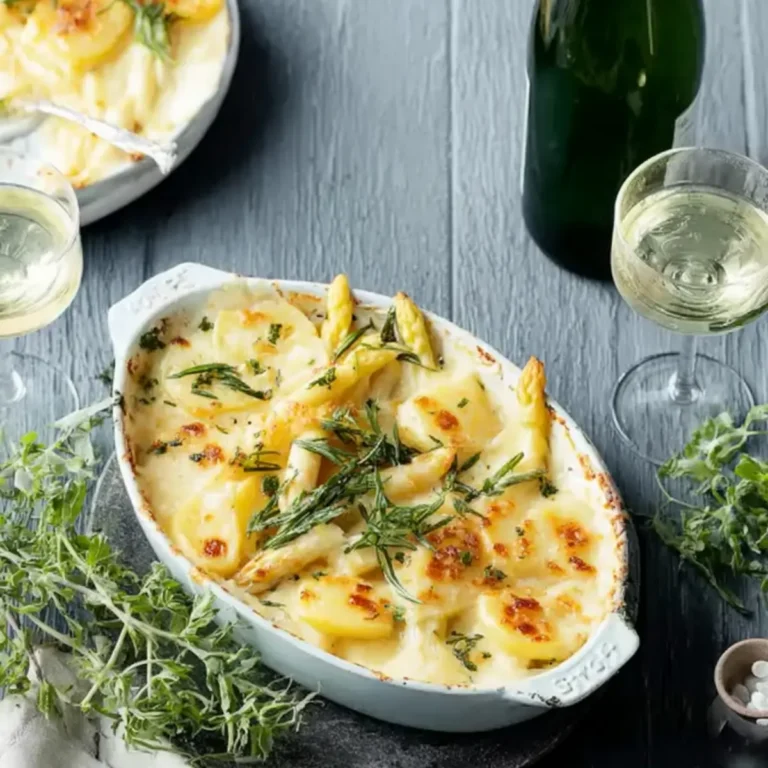 Vegetarisches Kartoffel Spargel Gratin