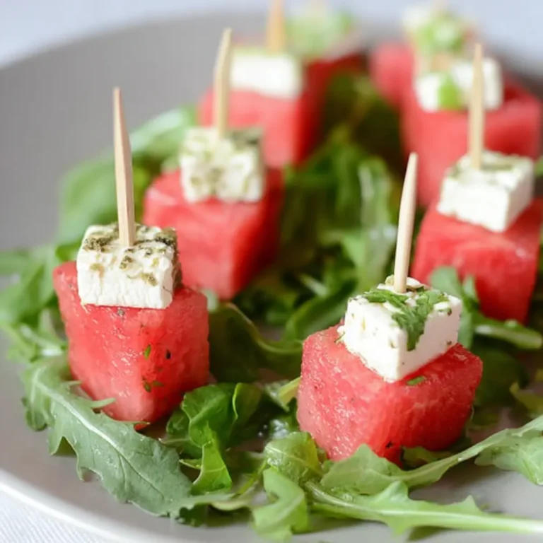Wassermelone Rucola Salat Häppchen