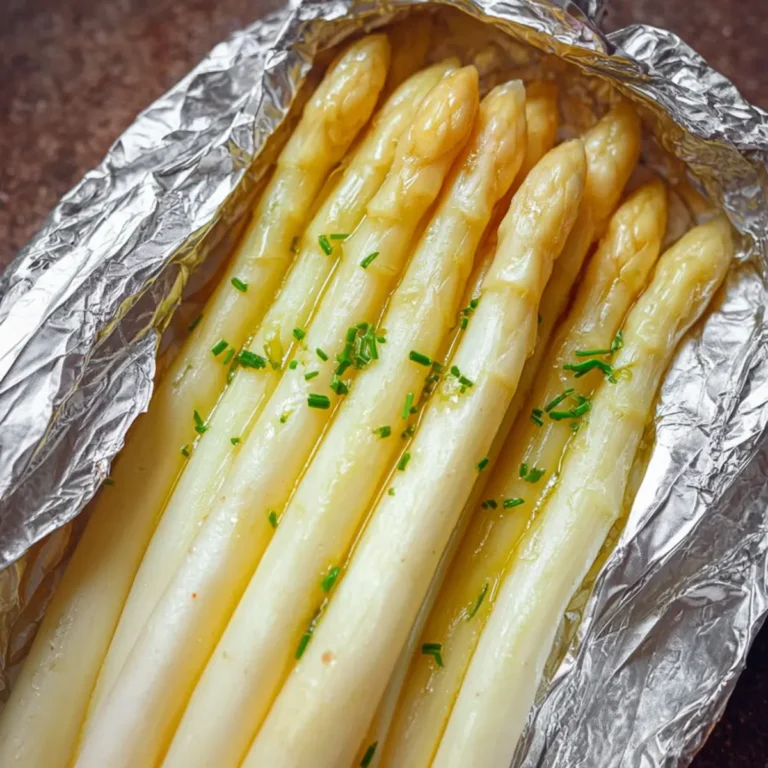Weißer Spargel aus der Folie