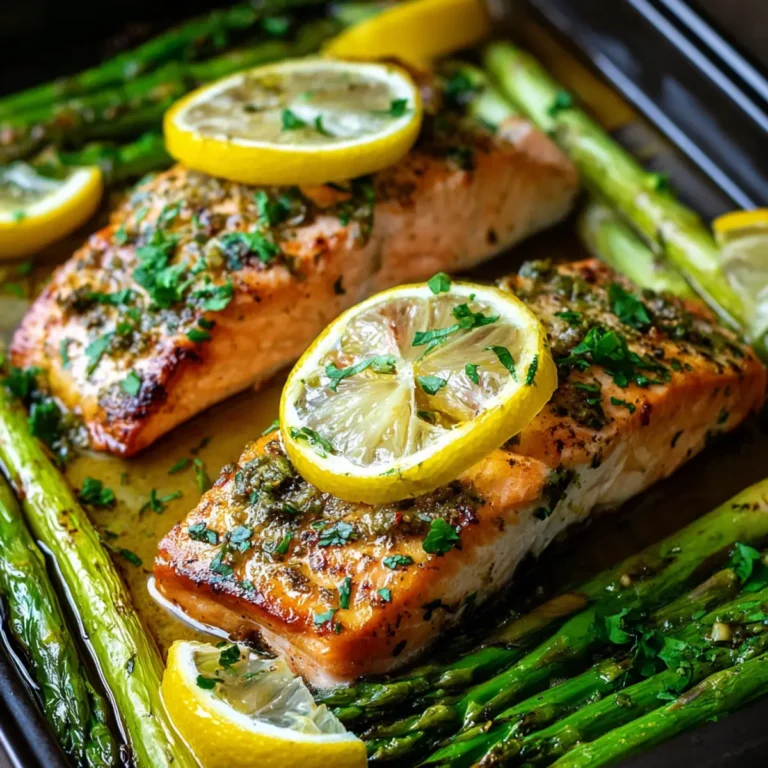 Würziger Ofen Lachs mit grünem Spargel