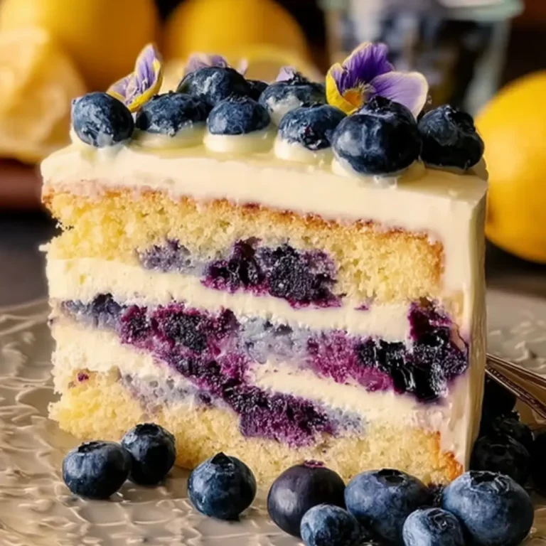 Zitronen Blaubeer Schichtkuchen