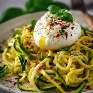 Zitronen Zucchini Pasta mit Burrata