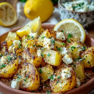 Zitronige Feta Röstkartoffeln