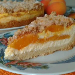 Aprikosen Kuchen mit Vanillequark