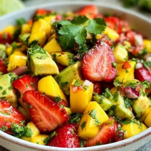 Avocado Erdbeere Mango Salsa