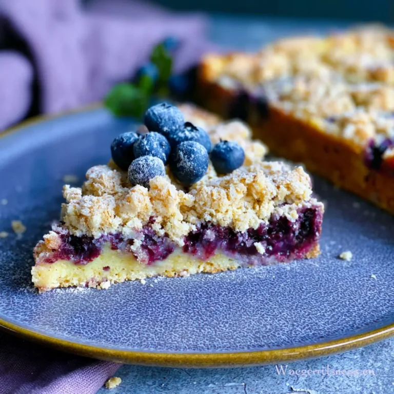 Blaubeerkuchen mit Haferflocken Streusel