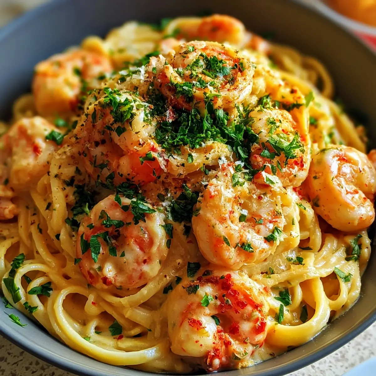 Cremige Garnelenpasta