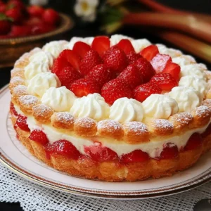 Erdbeer Rhabarber Baisertorte