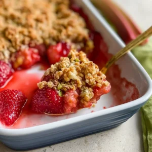 Erdbeer Rhabarber Crumble Auflauf