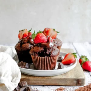 Erdbeer Schoko Muffins mit doppelt Schoko
