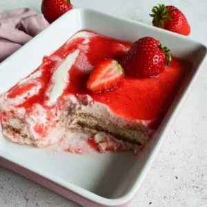 Erdbeertiramisu ohne Mascarpone