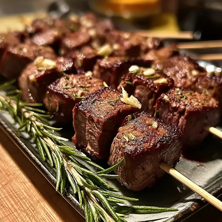Knoblauch Rosmarin Rindfleisch Spieße für Genießer