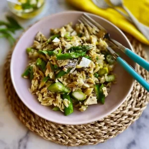 Orzo Salat mit grünem Spargel
