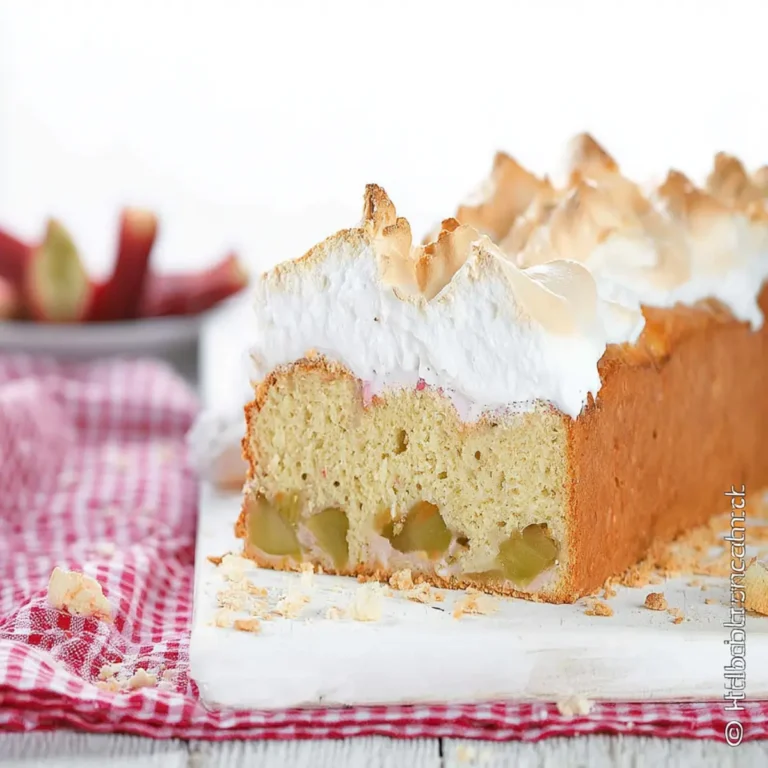 Rhabarber Kastenkuchen mit Baiser