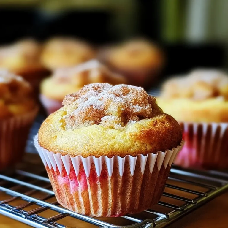 Rhabarber Muffins mit Zimtzucker