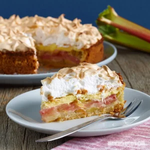 Rhabarberkuchen mit Baiser