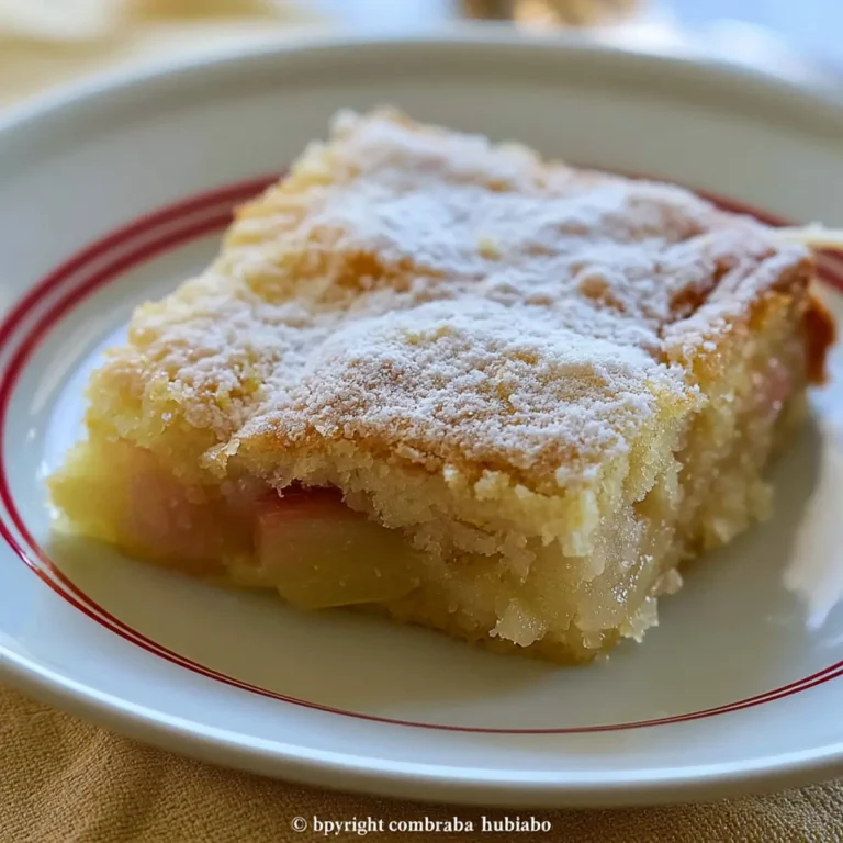 Altmodischer Rhabarber Puddingkuchen