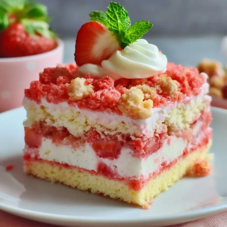 Erdbeer Crunch Poke Kuchen