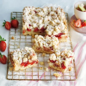 Erdbeer Rhabarber Streuselkuchen