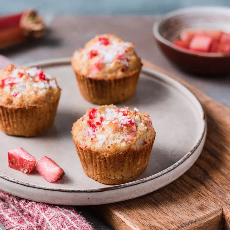 Glutenfreie und vegane Rhabarber Muffins