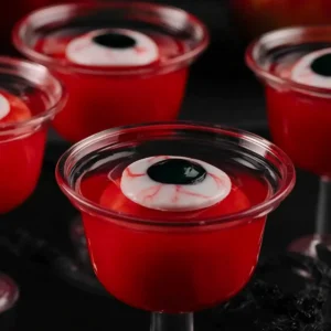 Halloween-Augapfel-Götterspeise-Shots