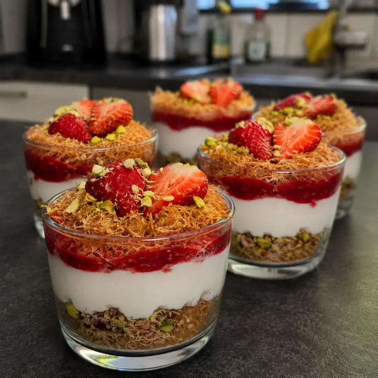 Pistazien-Kadayif-Erdbeer-Cheesecake-Cups
