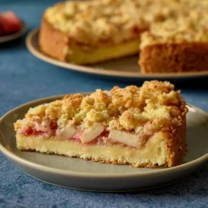 Rhabarber Pudding Kuchen